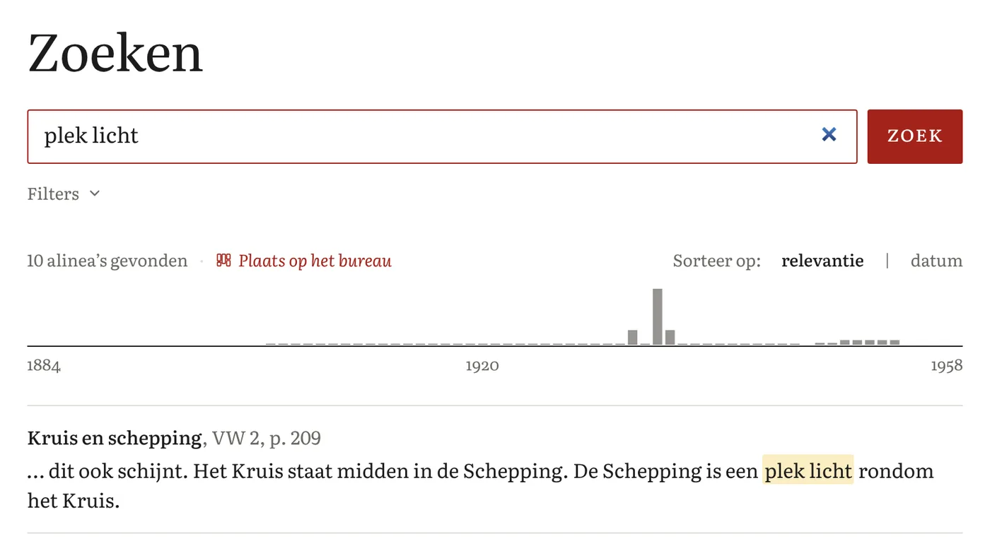 Zoekresultaten voor ‘plek licht’, met de jaren erboven